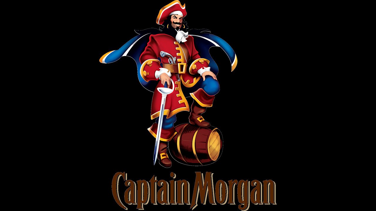 El logo de Captain Morgan es un vívido ejemplo de un logotipo de mascota. 