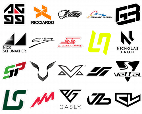 Logotipos de los pilotos de fórmula 1